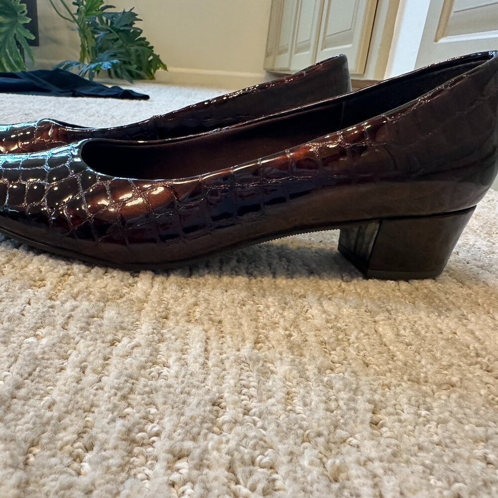 Luxury Comfort Brand Mark Lemp Classics Croc Embossed Leather Brown - Picture 3 of 5